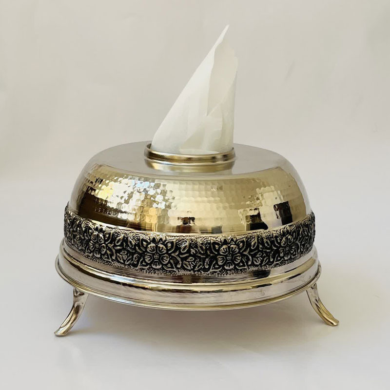 جعبه  دستمال کاغذی مسی کد ZH412