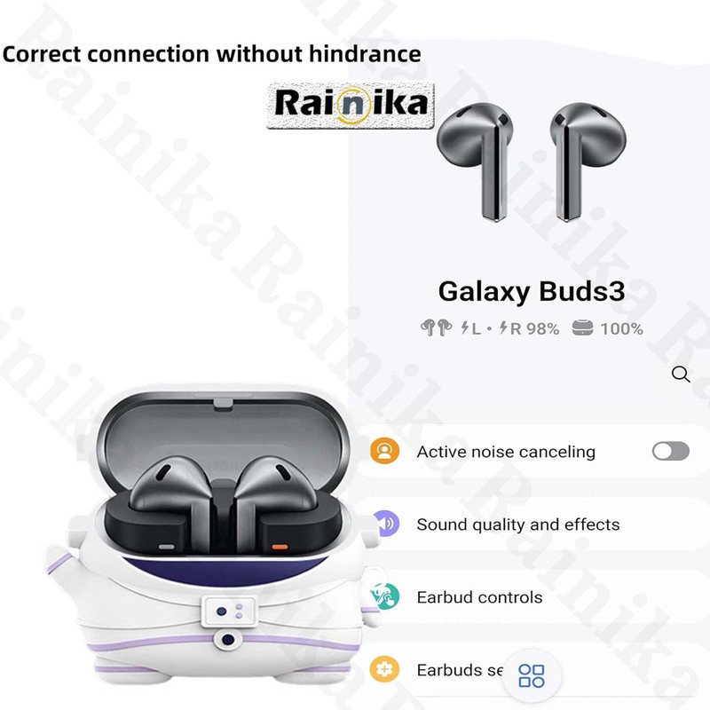 کاور رینیکا مدل Galaxy 3Pro Astronaut مناسب برای کیس هدفون سامسونگ Galaxy Buds 3  Buds 3 Pro (2024)  Buds 3 Fe (2025)