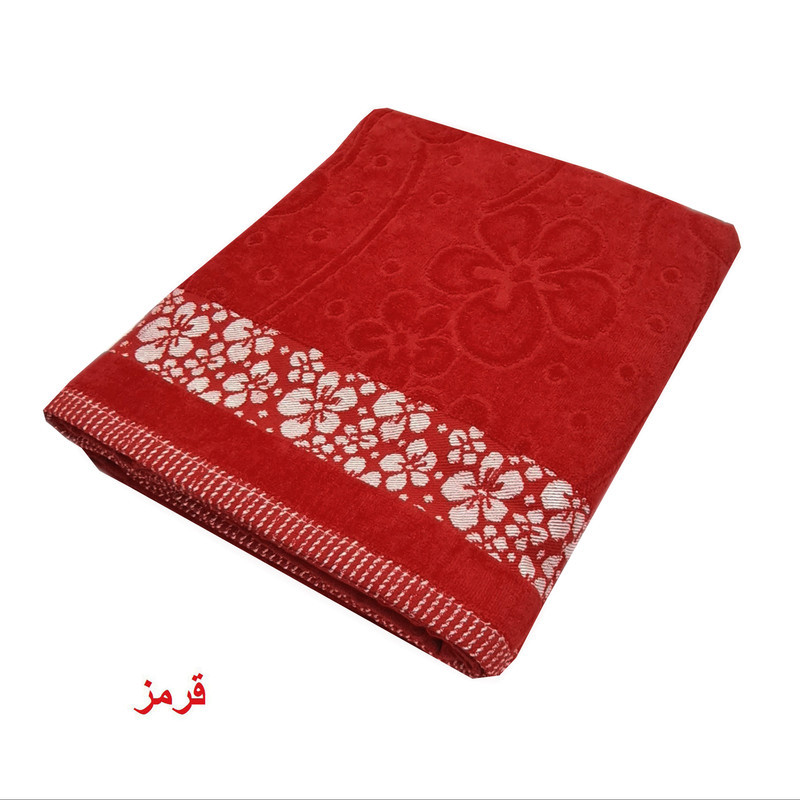 حوله حمام هنرمند طرح نیلوفر کد HS-2025 سایز 100x150 سانتی متر