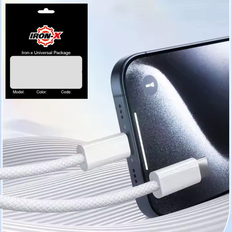 کابل USB-C آیرون ایکس مدل IPHONE16MAXPRO طول 1 متر به همراه سوزن سیم کارت