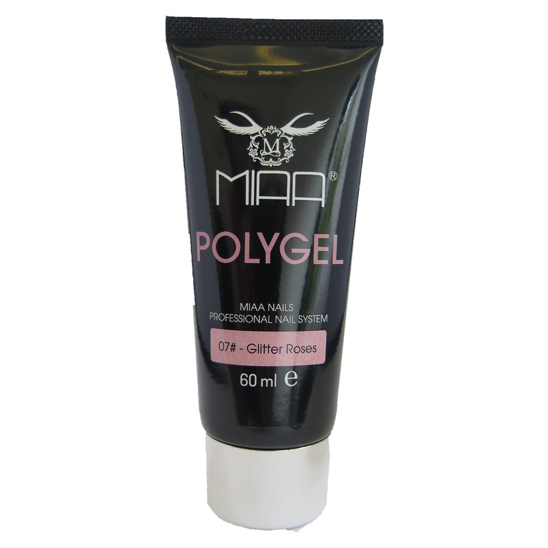 پلی ژل کاشت ناخن میا مدل Glitter rose 07 حجم 60 میلی لیتر