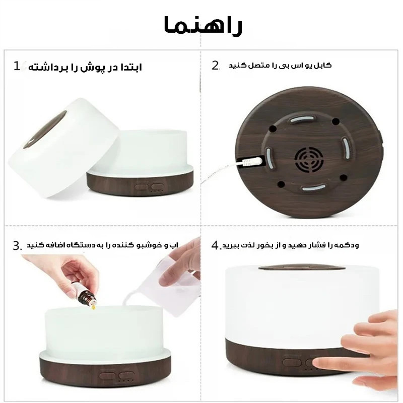 دستگاه بخور سرد مدل شبخواب کد AROMA-usb12W به همراه ریموت کنترل