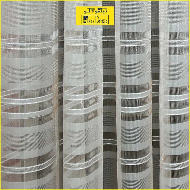 پرده تیکو دکو مدل دوخت ساده حریر ژوردار سایز 280 × 300 سانتی‌متر