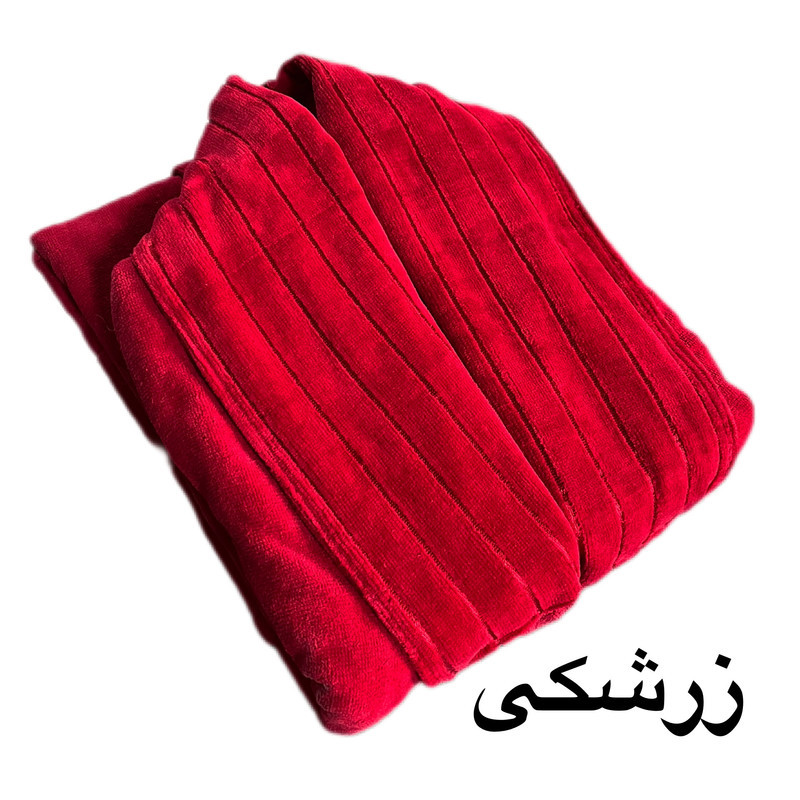 حوله پالتویی آقای کاریزما طرح یقه ابریشم مدل راه راه سایز 125 سانتی متر مناسب محدوده قد 160 الی 185 سانتی متر