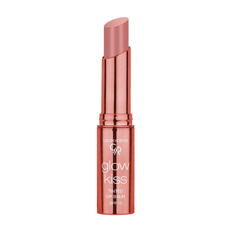 بالم لب تینت گلدن رز مدل TINTED شماره 01 بافت نرم و سبک، حاوی ویتامین E و عصاره، محافظت SPF 15، رطوبت‌رسانی قوی، ماندگاری بالا و نمای نسبتا براق