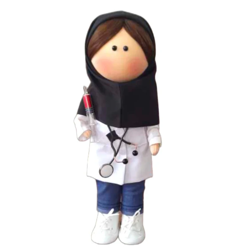 عروسک روسی مدل خانم دکتر آزمایشگاه کد dg_2 ارتفاع 30 سانتی متر
