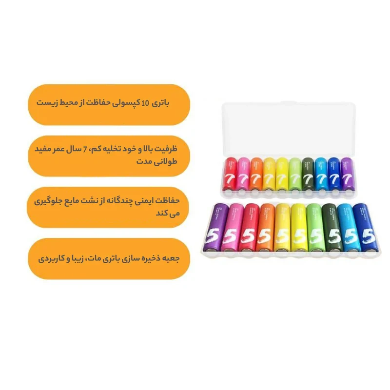باتری قلمی و نیم قلمی شیائومی مدل ZI5-Z17 مجموعه 20 عددی