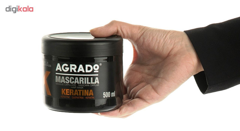 ماسک مو آگرادو مدل Keratina حجم 500 میلی لیتر به همراه شامپو مو مدل Keratin حجم 400 میلی لیتر
