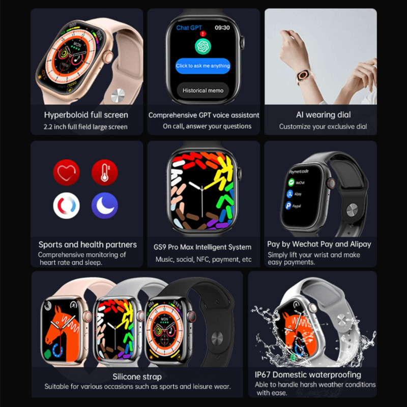 ساعت هوشمند جی اس ویر مدل GS9 Promax Amoled