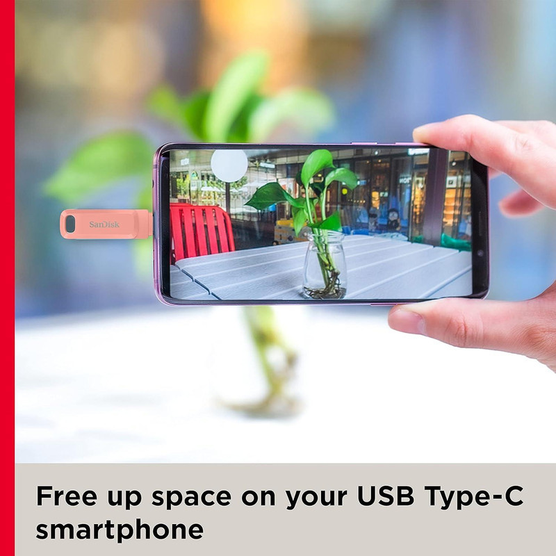فلش مموری سن دیسک Ultra Dual Drive Go ظرفیت 256 گیگابایت با دو رابط USB Type-C و USB Type-A، طراحی چرخشی، سرعت خواندن 150 مگابایت بر ثانیه، سازگار با کامپیوتر، لپ‌تاپ، تبلت و گوشی موبایل