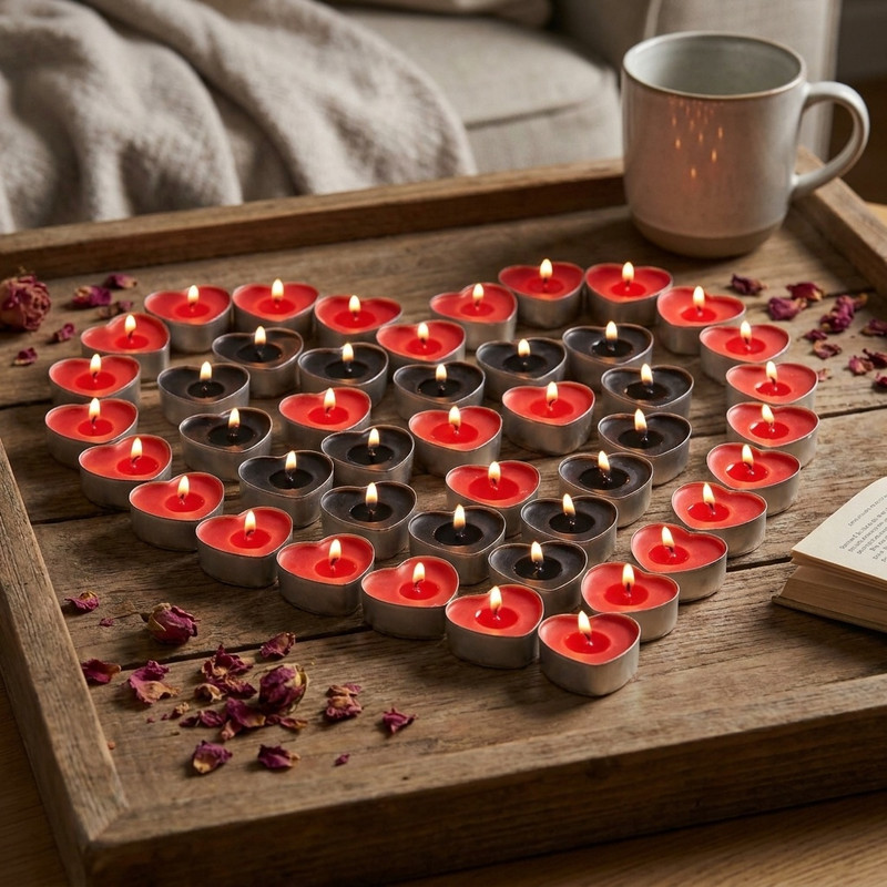 شمع وارمر طرح قلب بسته 50 عددی