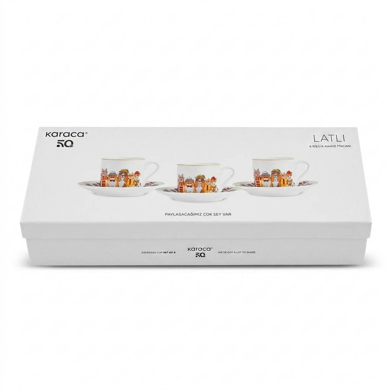 سرویس قهوه خوری 12 پارچه 6 نفره کاراجا مدل Latli