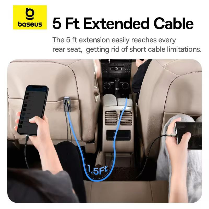 شارژر فندکی 110 وات 6 پورت بیسوس مدل BackseatPal L1