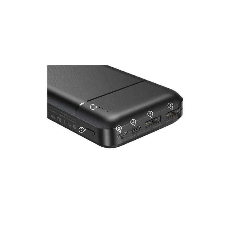 پاوربانک کی پی مدل kp-25 ظرفیت 20000 میلی آمپرساعت