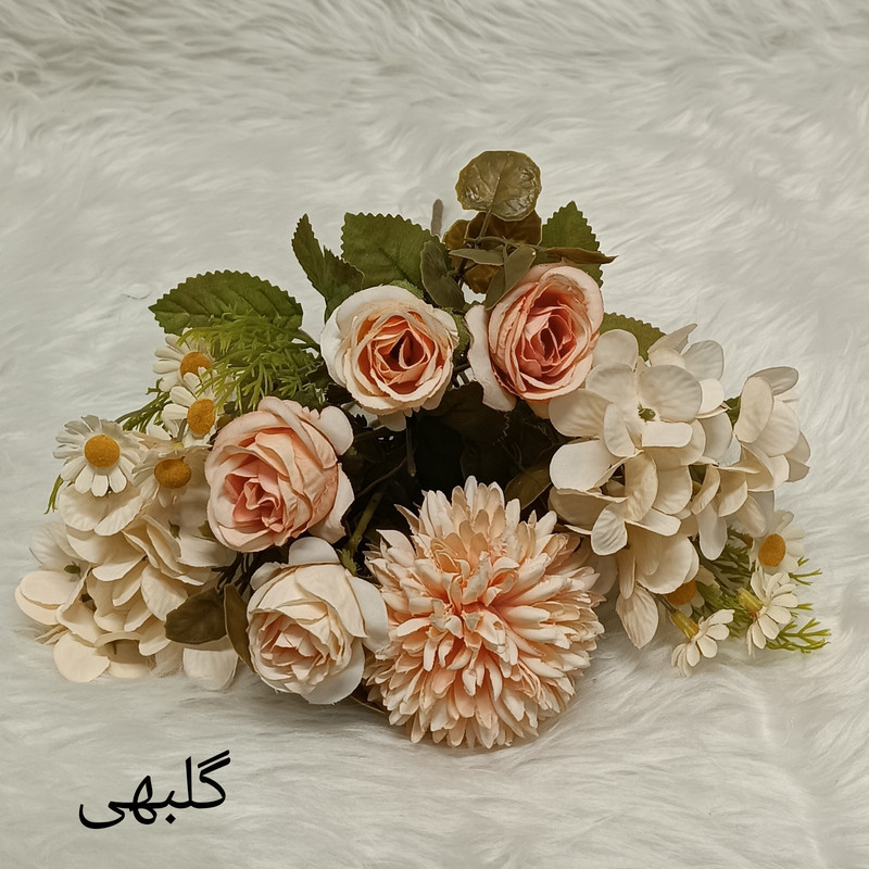 گل مصنوعی مدل بوته رز ارتانزیا مخلوط مینیاتوری
