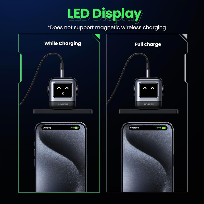 شارژر دیواری 30 وات یوگرین مدل Robot Nexode RG PD GaN Fast Charger به همراه کابل USB-C
