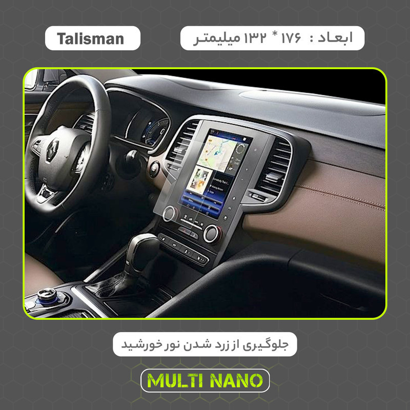 محافظ صفحه نمایش خودرو مولتی نانو مدل X-S2N مناسب برای رنو Talisman 2017 بسته دو عددی