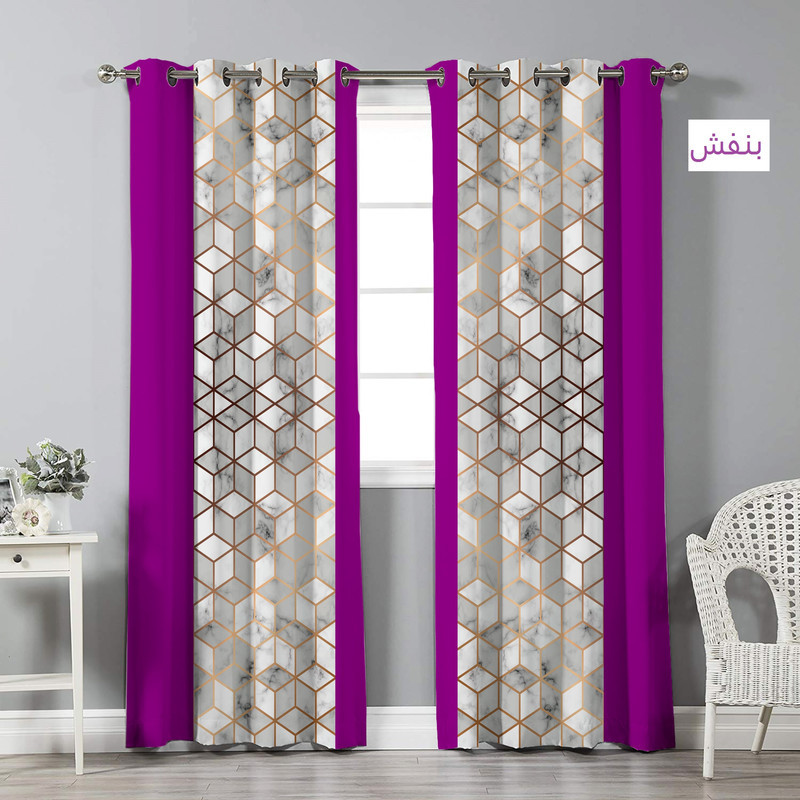 پرده نیروانا مدل pl2314  سایز 280x140 سانتی‌متر مجموعه 2 عددی