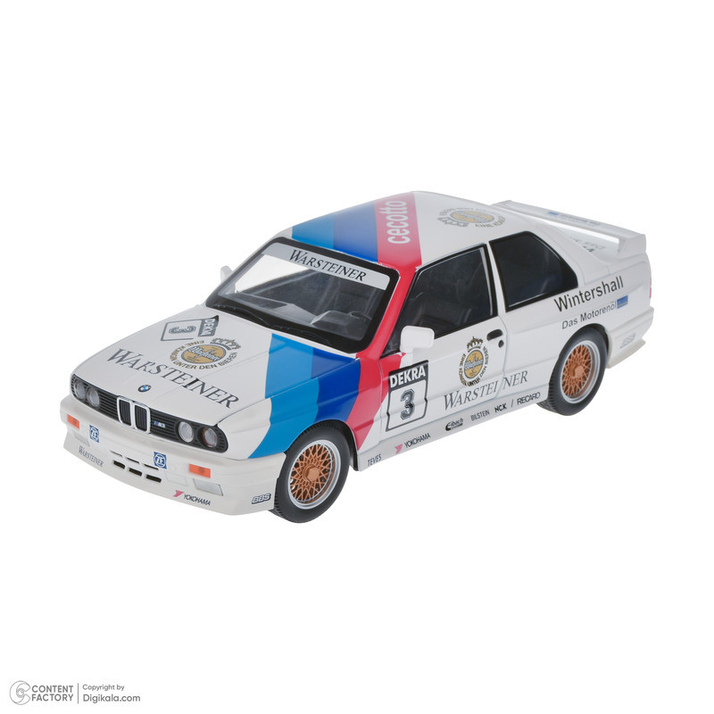 ماکت ماشین ناب سل مدل بی ام و رالی فلزی BMW E30 M3 به همراه جاسوییچی