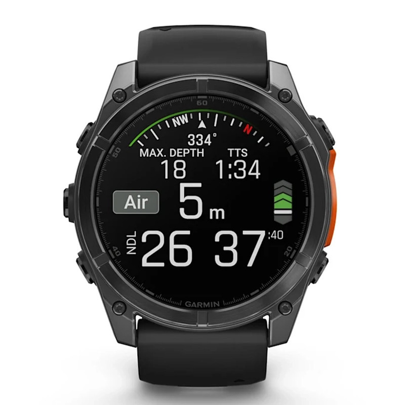 ساعت هوشمند 51 میلی‌متری گارمین مدل Fenix 8 Amoled Sapphire با بند سیلیکونی