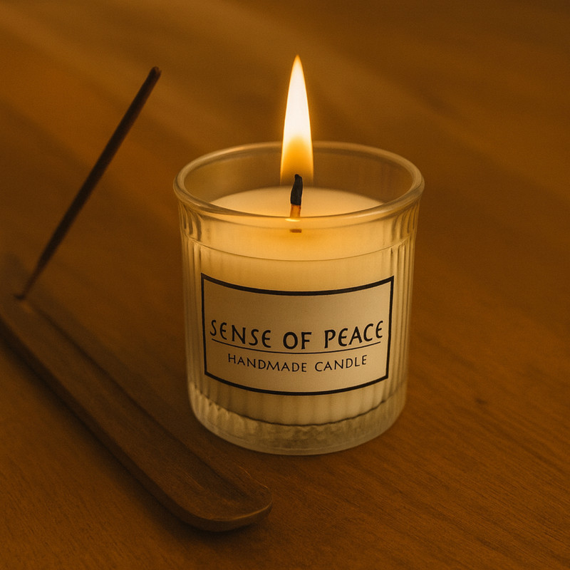 شمع دست ساز معطر مدل نورا با رایحه لوندر زمان اتمام ۳۵ ساعت