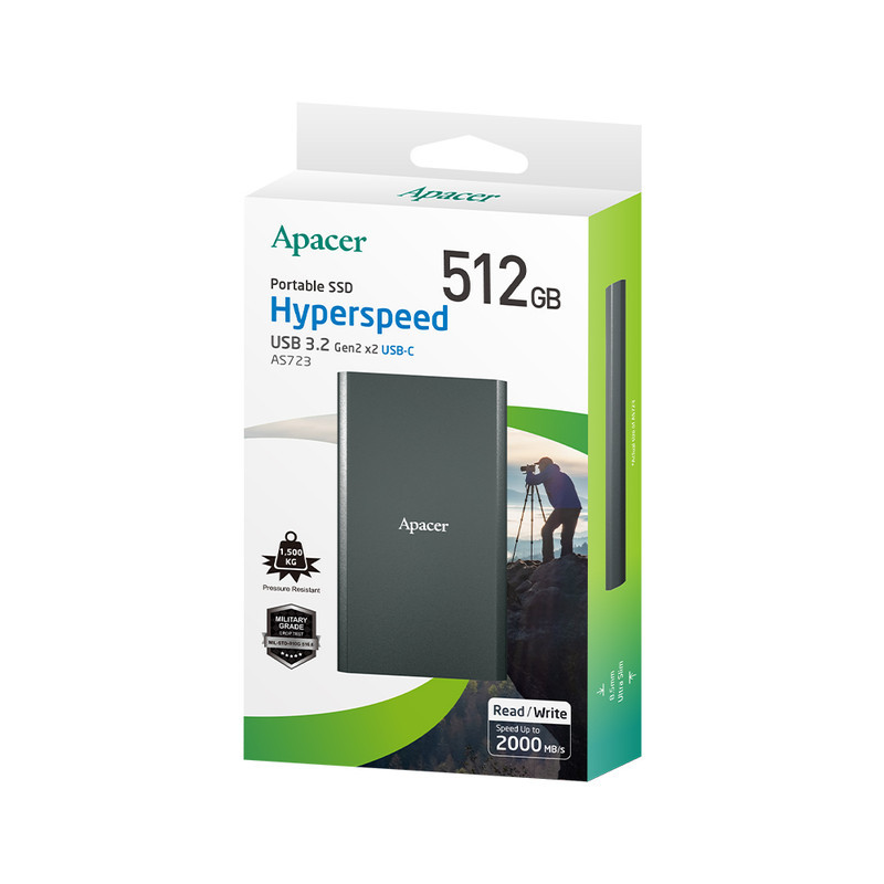 اس اس دی اکسترنال اپیسر مدل AS723 ظرفیت 512 گیگابایت رابط USB 3.2 Gen2