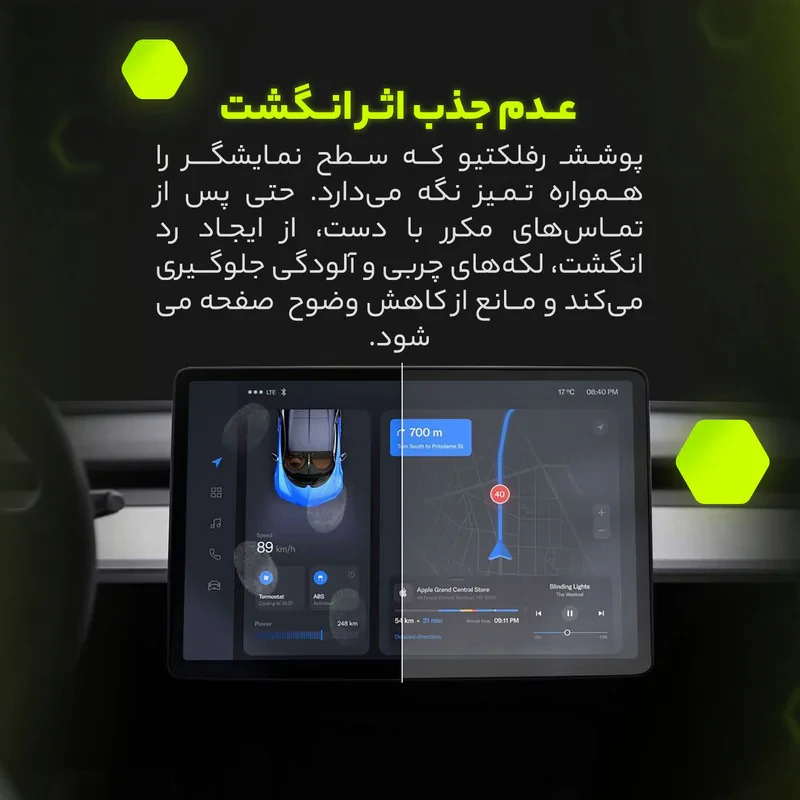 محافظ صفحه نمایش مانیتور خودرو مولتی نانو مدل X-S2M مناسب برای کوییک R cvt بسته دو عددی