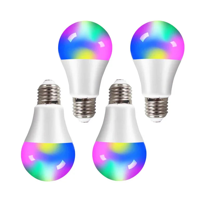 لامپ ال ای دی 5 وات پارس افق اروند مدل حبابی RGB پایه E27 بسته 4 عددی