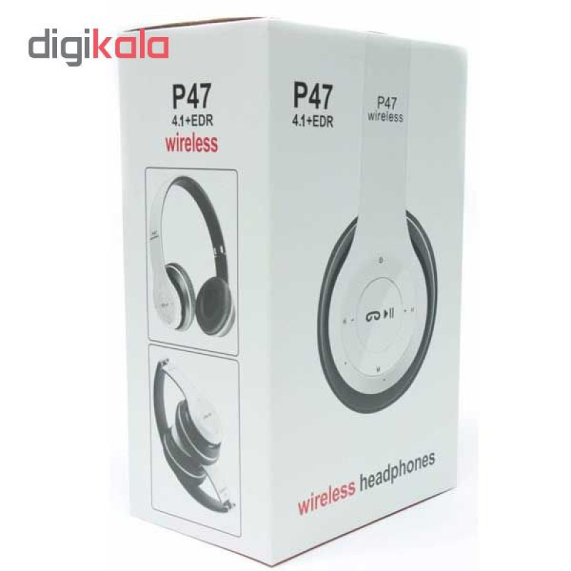 هدفون بلوتوثی مدل P47 با بدون قابلیت نویز کنسلینگ، درگاه شارژ MicroUSB، جک 3.5 میلی متری صدا، دارای شیار کارت حافظه، پشتیبانی از رادیو