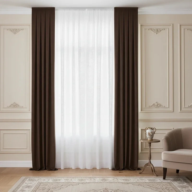 پرده تیکو دکو مدل مینیمال ابریشم طرحدار حریر کلاسیک سایز 280 ×180 سانتی‌متر مجموعه 10 عددی