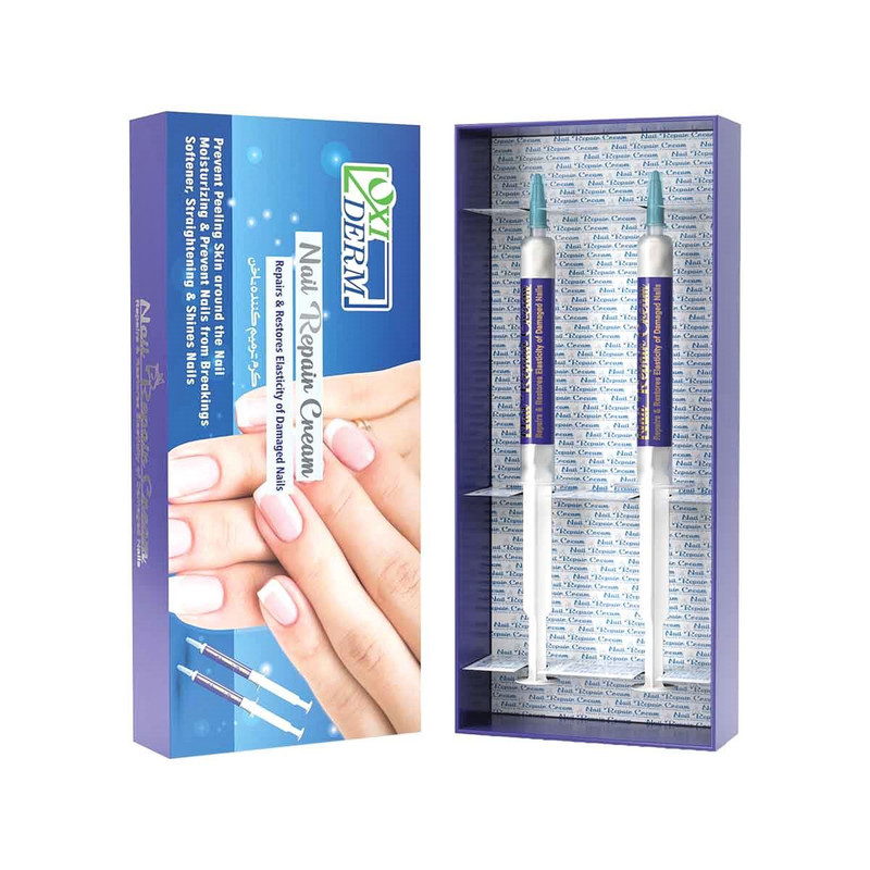 کرم تقویت کننده و ترمیم کننده ناخن اکسی درم مدل سرنگی  حجم 4 میلی لیتر بسته 2 عددی