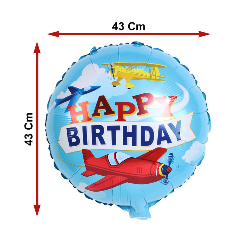 بادکنک فویلی لاکی بالونز طرح هواپیما مدل Happy Birthday کد 1080