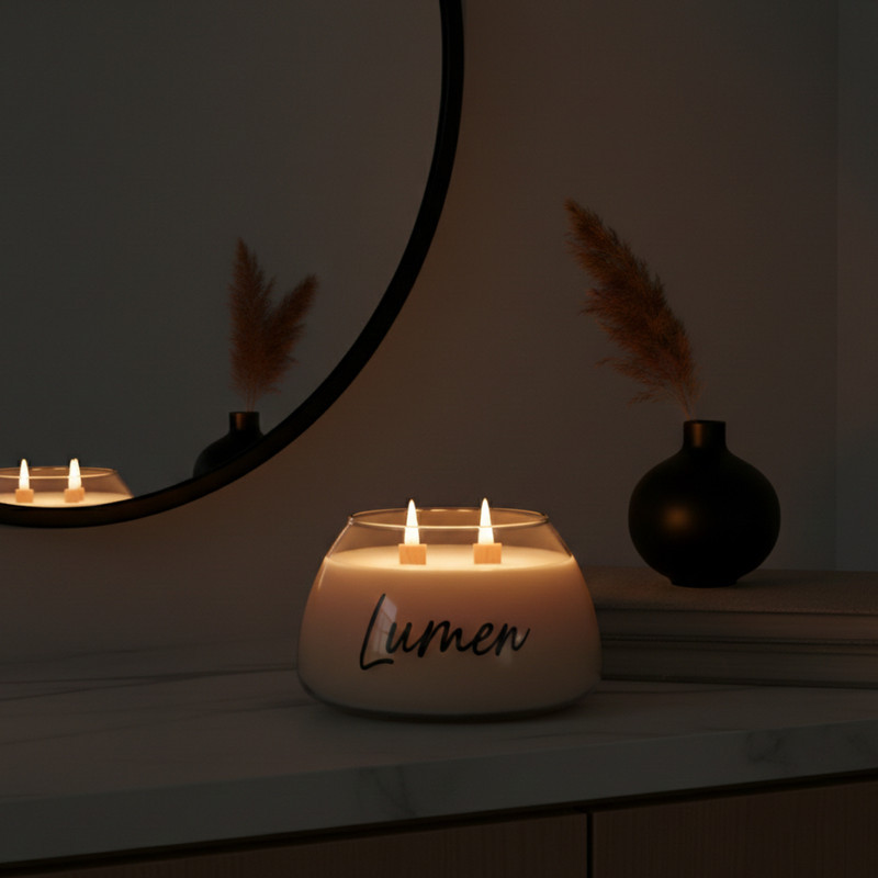 شمع دست‌ساز بدون‌بو مدل LUMEN-04 زمان اتمام 30 ساعت
