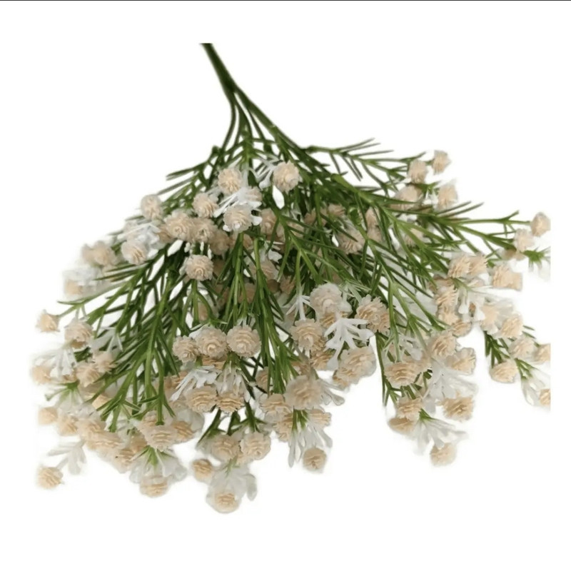 گل مصنوعی ژیپسوفیلا (گل عروس) لمسی ژله‌ای رومیزی، ابعاد 15×20×35 سانتی‌متر، وزن 300 گرم، بسته 2 عددی