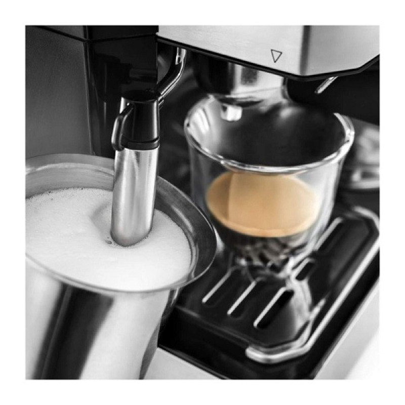 اسپرسوساز 1200 میلی‌لیتری دلونگی مدل BCO421 با مصرف پودر قهوه، مناسب تهیه اسپرسو، کافه لاته، کاپوچینو و فرانسه، دارای 2 عدد نازل قهوه
