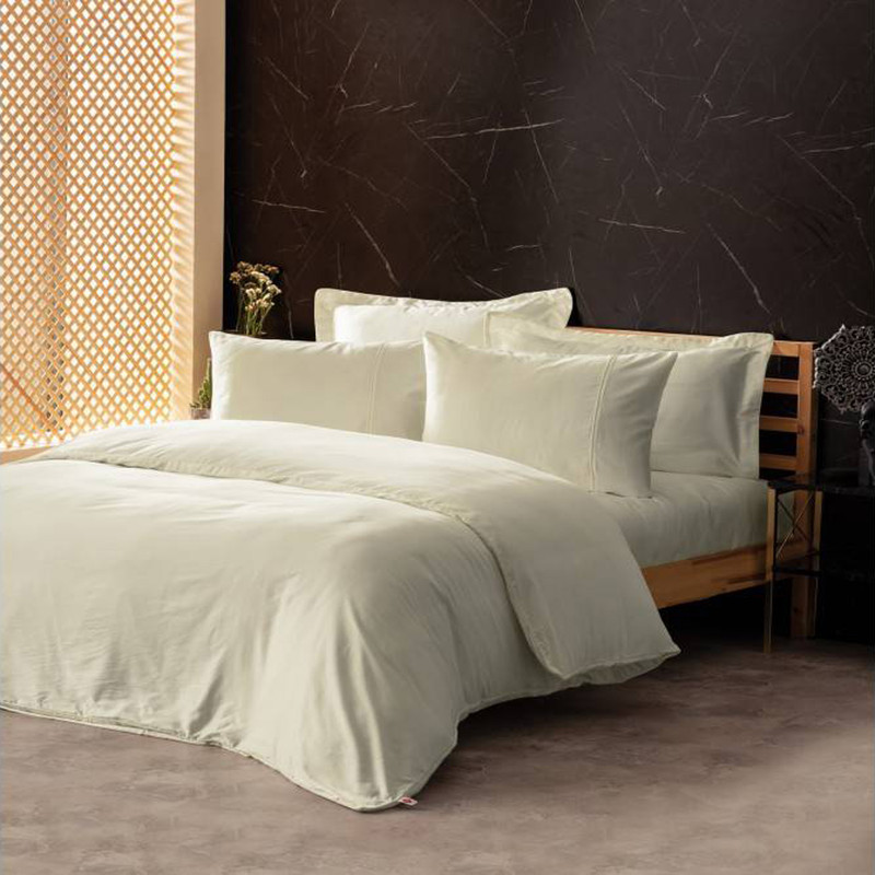 سرویس روتختی کاتن باکس مدل Silky ekru دو نفره 6 تکه