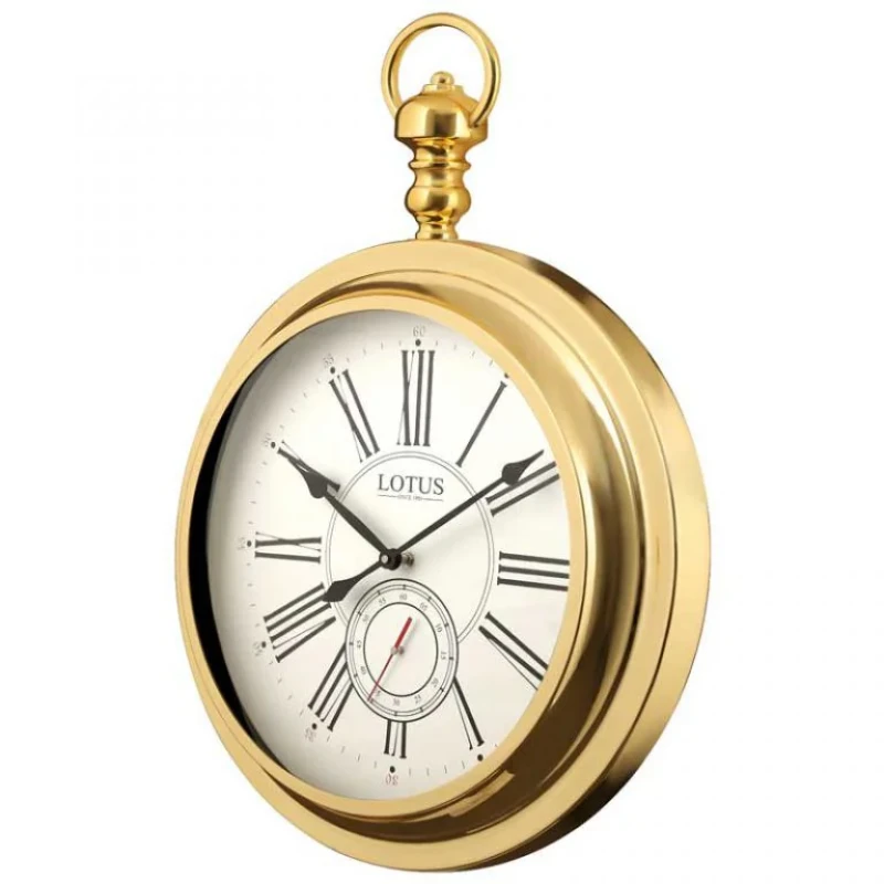 ساعت دیواری عقربه‌ای با نشانگر رومی لوتوس مدل M-4031-GOLD