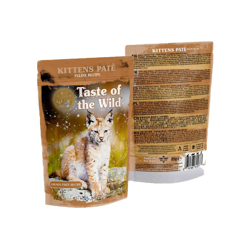 پوچ بچه گربه تیست آف ویلد مدل Kitten Chicken Pate طعم مرغ وزن ۸۵ گرم