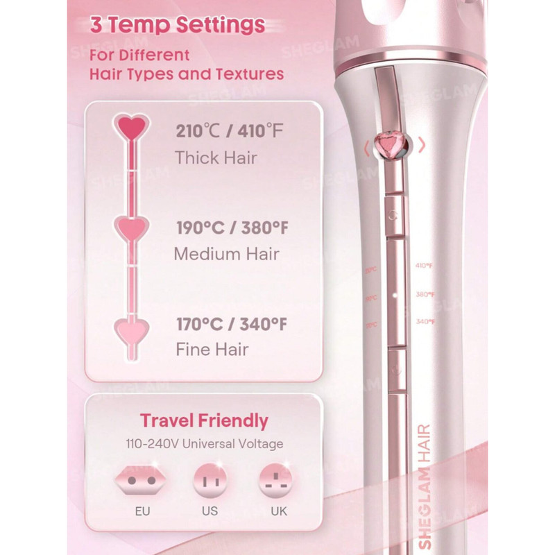 فر کننده مو شیگلم مدل Cupida charm one-touch 25mm