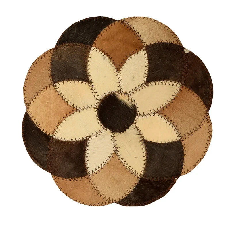 رومیزی کلاژ چرم و پوست مدل گل کد 0052