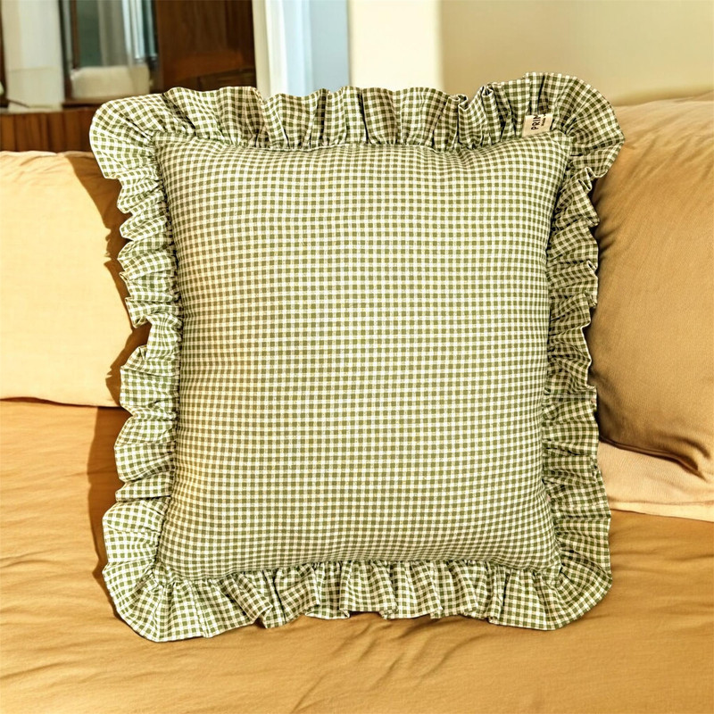 کوسن مدل چهارخونه چین دار سایز 35*35 سانتی متر
