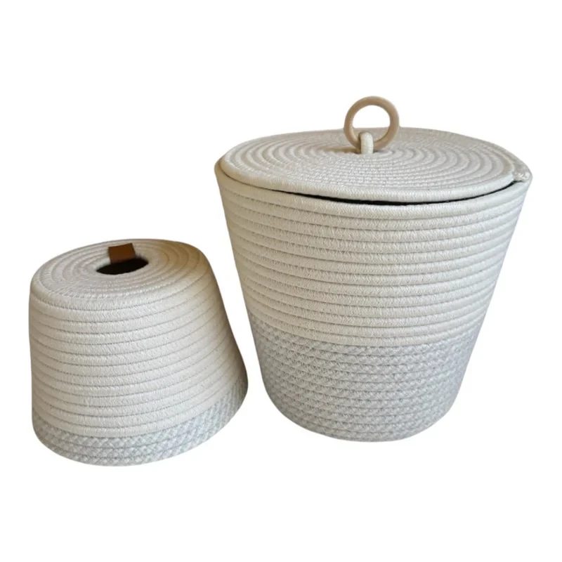 ست سطل زباله و جای دستمال کاغذی مدلM1
