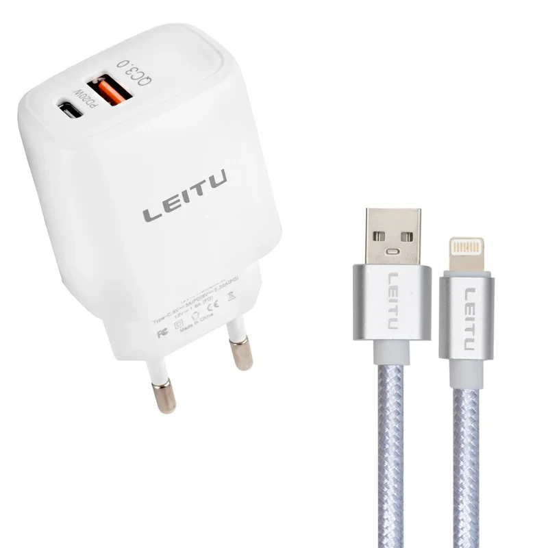 شارژر دیواری لیتو مدل  LH-13 20W به همراه کابل تبدیل لایتنینگ