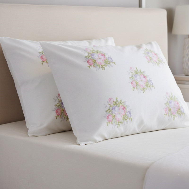 رو بالشی انگلیش هوم مدل Pale Roses سایز 50x70 سانتی متر بسته 2 عددی