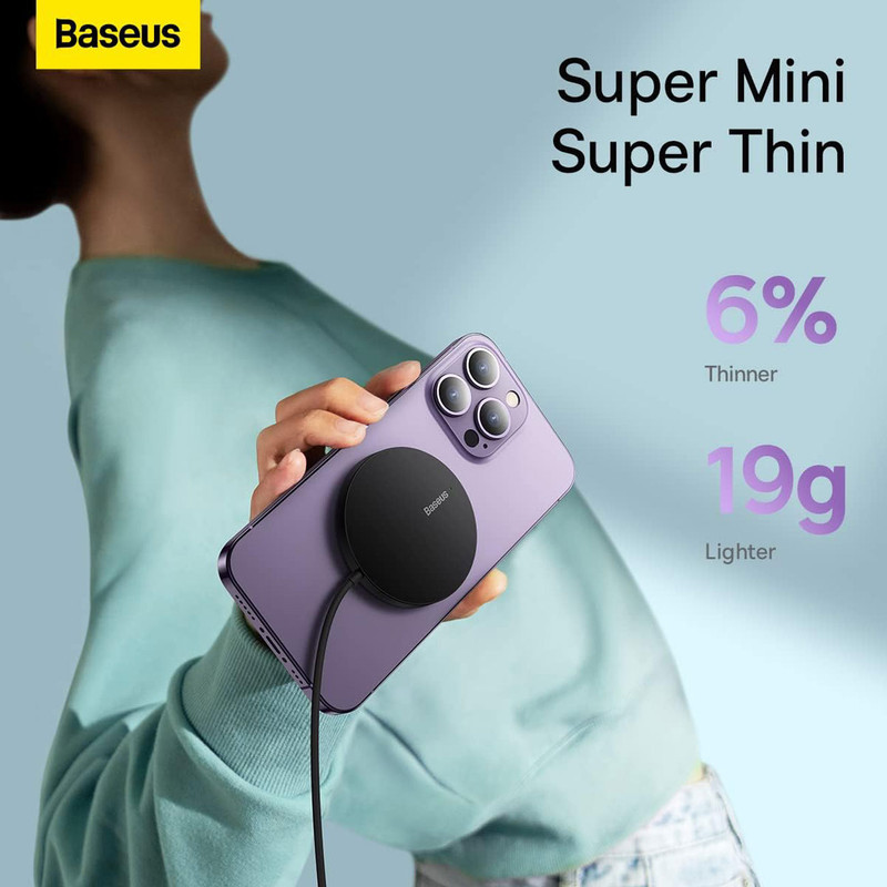 شارژر بی‌سیم 15 وات بیسوس مدل BS-W529