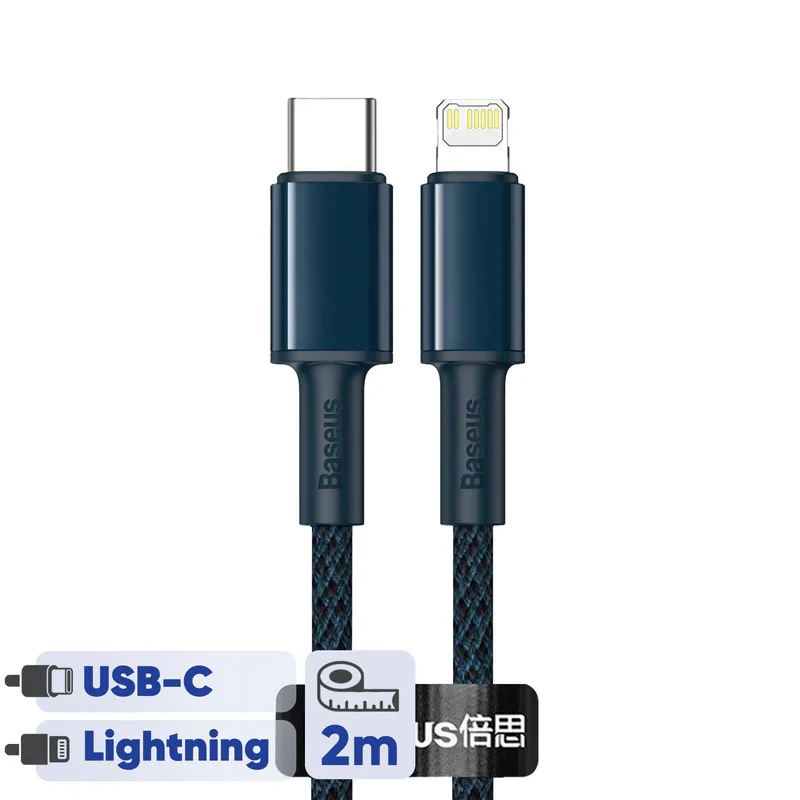 کابل تبدیل USB-C به لایتنینگ باسئوس مدل High Density 20W طول ۲ متر
