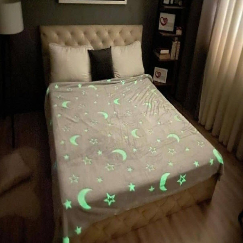 پتو مسافرتی 2 نفر ویراگیتا مدل شبنماماه و ستاره سایز 220x200 سانتی‌متر