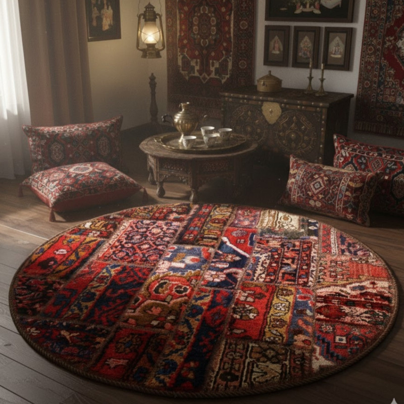 کلاژ فرش دستباف 1 متری کارپینوس مدل چهل تکه