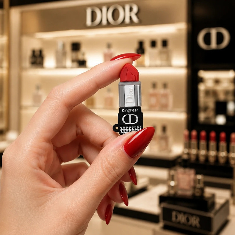 فلش مموری کینگ فست طرح رژ لب مدل Dior Lipstick MP-13 ظرفیت 32 گیگابایت با رابط USB 3.0