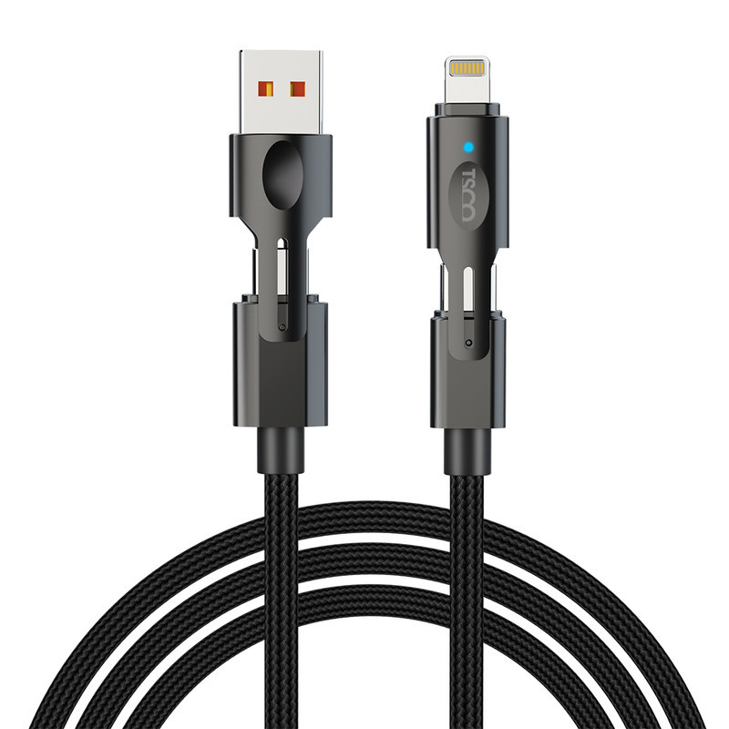 کابل تبدیل USB-A  USB-C به USB-C لایتنینگ تسکو مدل TCPD 711 طول 1.2 متر